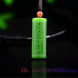 Jade Heart Sutra Pendant Buddhism Jadeite Necklace