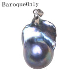 Vintage 925 Silver Sterling Natural Pearl Pendant Flower Necklace