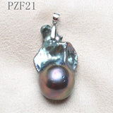Vintage 925 Silver Sterling Natural Pearl Pendant Flower Necklace