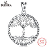 925 Silver Tree of Life Pendant Necklace Solid Tree Leaf & Goddess Necklace