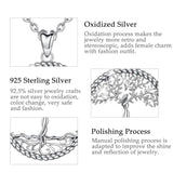 925 Silver Tree of Life Pendant Necklace Solid Tree Leaf & Goddess Necklace