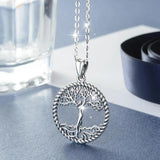 925 Silver Tree of Life Pendant Necklace Solid Tree Leaf & Goddess Necklace