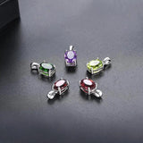 Amethyst Solid 925 Sterling Silver Pendant Real Oval 8x6mm Purple Gemstone