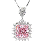Yellow Citrine Diamond Pendant Necklace for Women