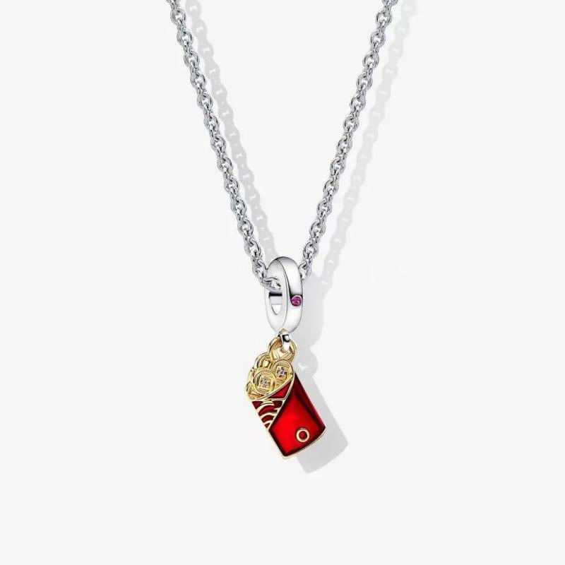 Rabbit Rose Necklace 925 Sterling Silver DIY Jewelry
