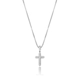 925 Silver CZ Solid Cross Pendant Hip Hop Jewelry Gift