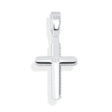 925 Silver CZ Solid Cross Pendant Hip Hop Jewelry Gift