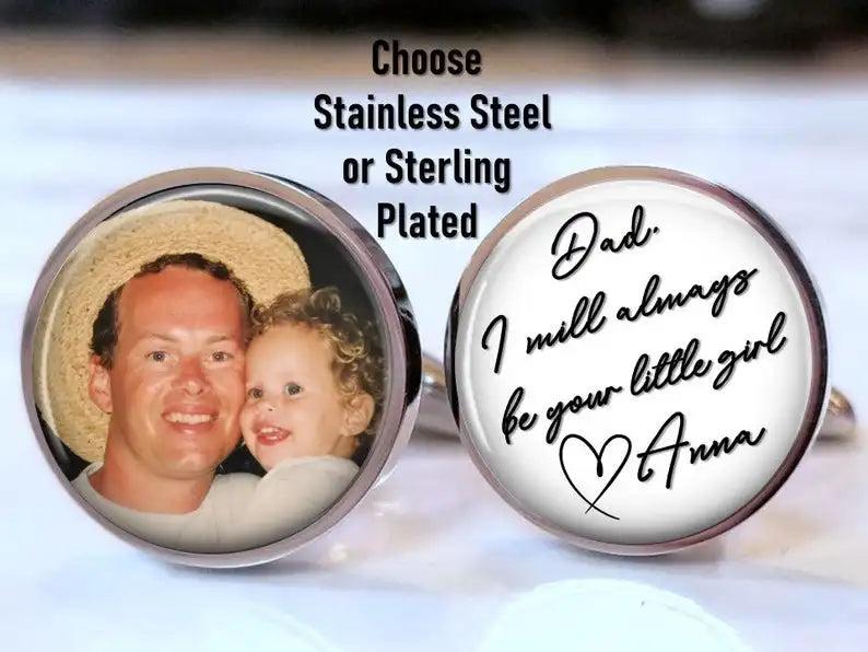 Custom Geometry Round Picture Cufflinks for Mens