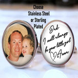 Custom Geometry Round Picture Cufflinks for Mens