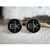 Custom Geometry Round Picture Cufflinks for Mens