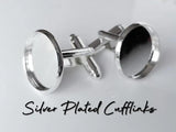 Custom Geometry Round Picture Cufflinks for Mens