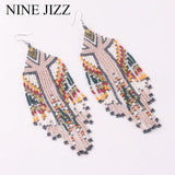 Bohemian Beaded Tassel Earrings Multicolor Statement Dangle Ethnic Jewelry