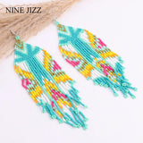 Bohemian Beaded Tassel Earrings Multicolor Statement Dangle Ethnic Jewelry
