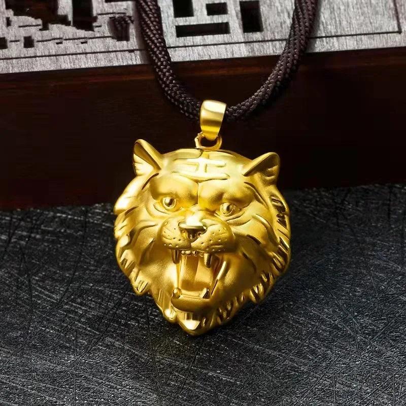 Tiger 24KT Pendant Necklace Fine Jewelry