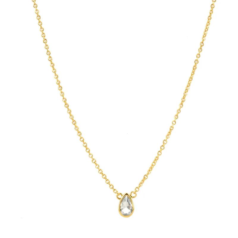 Kikichicc 925 Silver Zircon Pendant Choker Necklace 7 Rainbow Chains