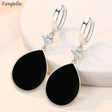 925 Silver Zircon Water Drop Earrings for Women FQL21538