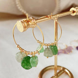Irregular Stone Drop Earrings Quartz Tassel Citrine Pearl Earrings