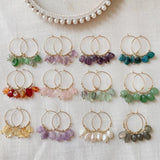 Irregular Stone Drop Earrings Quartz Tassel Citrine Pearl Earrings