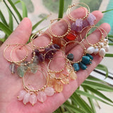 Irregular Stone Drop Earrings Quartz Tassel Citrine Pearl Earrings