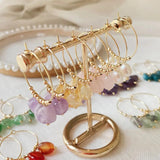 Irregular Stone Drop Earrings Quartz Tassel Citrine Pearl Earrings