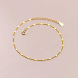 925 Sterling Silver Piece Link Chain Anklet Women Punk Hip Hop Party Jewelry