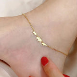 925 Silver Elephant Anklet 14K Creative Jewelry