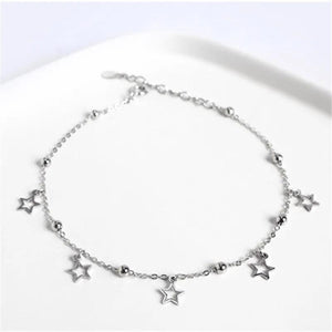 925 Silver Star Pendant Anklet Women Beach Jewelry