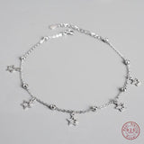 925 Silver Star Pendant Anklet Women Beach Jewelry