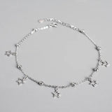 925 Silver Star Pendant Anklet Women Beach Jewelry