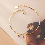 Minimalism 925 Silver Golden Beads Anklet Foot Jewelry