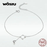 925 Silver Cat Anklet Beaded Foot Jewelry for Women Barefoot Sandal Chain