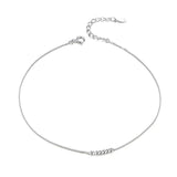 925 Sterling Silver Barefoot Sandal Anklet Chain Beaded Foot Jewelry for Women