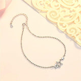925 Silver Anklet Zircon Stars Foot Chain Ankle Jewelry