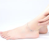 925 Silver Anklet Zircon Stars Foot Chain Ankle Jewelry
