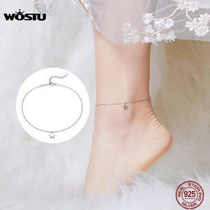 925 Sterling Silver Anklet Bracelet for Women Jewelry CQT009