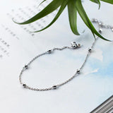 925 Sterling Silver Circle Charm Anklet Women Silver Jewelry