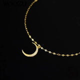 925 Silver Moon Anklets For Women Charm Beach Foot Jewelry