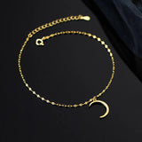 925 Silver Moon Anklets For Women Charm Beach Foot Jewelry