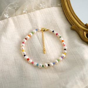 Freshwater Pearl Anklet for Women Foot Bracelet Minimalist Jewelry