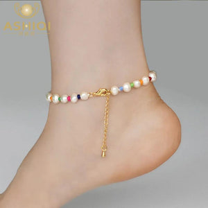 Freshwater Pearl Anklet for Women Foot Bracelet Minimalist Jewelry