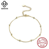 925 Silver Plated Ball Bead Anklet Chain Girls Gift