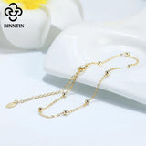 925 Silver Plated Ball Bead Anklet Chain Girls Gift
