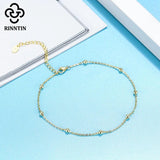 925 Silver Plated Ball Bead Anklet Chain Girls Gift