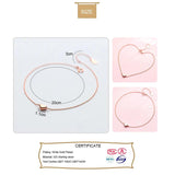 Trustdavis 925 Sterling Silver Rose Heart Anklets For Women
