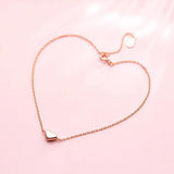 Trustdavis 925 Sterling Silver Rose Heart Anklets For Women