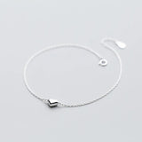 Trustdavis 925 Sterling Silver Rose Heart Anklets For Women