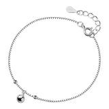 TrustDavis 925 Silver Chinese Charm Wish Bell Anklet for Women Birthday Gift