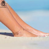 925 Silver Paper Clip Chain Anklet 14K Plated for Women Birthday Gift
