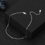 925 Silver Paper Clip Chain Anklet 14K Plated for Women Birthday Gift