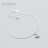 Colusiwei 925 Silver Heart Anklet for Women